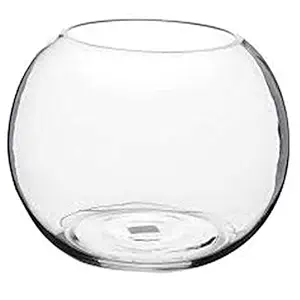 nogaiya Fish Bowl Glass Product Round Shape Transparent crystel Glass (Pack of 1)
