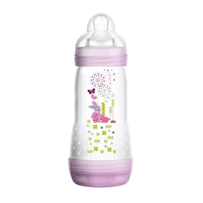 MAM MAM Easy Start Biberon Anti-Colique avec Tetine Debit 3 pour Fille Lilas 320 ml 0+ Mois