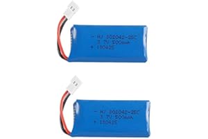YUNIQUE GREEN-CLEAN-POWER - Set 2 Batterie LiPo 3.7V 500mAh Ricaricabili | Compatibili con HUBSAN X4 H107L, H107C, H107D, JXD 385 | Alta Qualità, Azzurro/Blu | Dimensioni : 42x20x8 - Peso : 13 Grammi