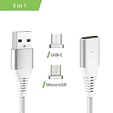 HOCHWERTIG: Unser Magnetisches-Ladekabel in 1 Meter läge unterstützt beidseitiges Fast-Charge sowie Synchronisieren deiner Daten und ist dank Knickschutz und neuem Nylon-Mantel sehr robust