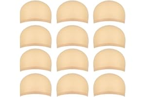 TEGRACE 12 pezzi Calotte per parrucche per uomo e donna, Retine per parrucche in nylon realizzati in tessuto elasticizzato e sottile, taglia unica (beige naturale)