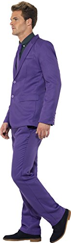 Smiffys Adult men's Purple Suit, Stand Out Suits, Jacket, trousers and Tie, Stand out Suits, Serious Fun, Size M, 43527