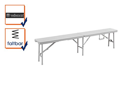 Preisvergleich Produktbild Perel Klappbank – Rattanoptik – 180 x 25 x 43 cm