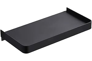 Biutimarden Mensola per Doccia Senza Foratura SUS 304 Acciaio Inox Autoadesivo Montaggio a parete Mensole Bagno Durevole Bagno Organizzatore Accessori(Nero,19CM)