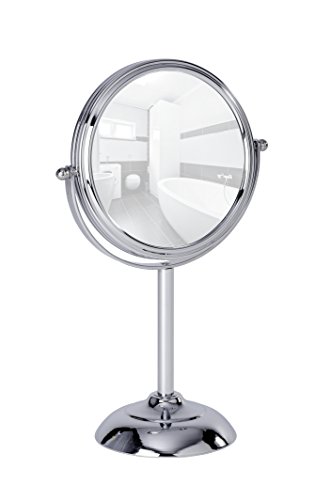 Wenko 22017100 Kosmetikspiegel Globo Standspiegel, Stahl, 11 x 18,5 x 29,5 cm, chrom