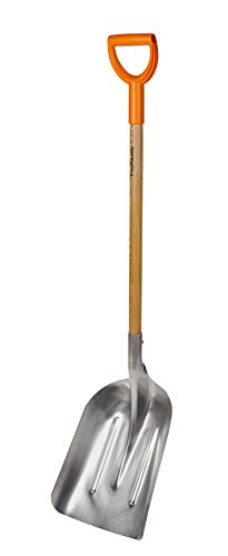 Fiskars Schnee- und Kornschaufel, Blattbreite 31 cm, Aluminium-Blatt/Birkenholz-Stiel mit Kunststoff-Überzug, 1001637 - 2