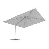 sombrillas 3x4 Parasol con 5 posiciones de reclinado, individualmente ajustable, mecanismo giratorio de 360 ° con pedal
