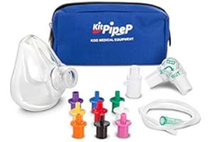 O2 MED Pipep Kit per Ginnastica Respiratoria con doppia valvola, Maschera e 9 Resistenze - Misura Adulto (6+ anni)
