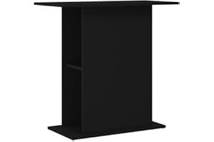 vidaXL Support pour Aquarium, Armoire pour Aquarium avec Compartiments, Meuble de Base pour Aquarium avec Rangement Intérieur, Noir Bois d'Ingénierie