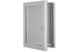 Signware Grey Felt Pinnable Premium Lockable Poster Case Outdoor Display Frame 8 Sizes (A2)