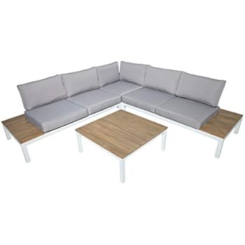 Riess Ambiente Garten Sitzgruppe Miami Lounge XL weiß grau Gartenmöbel