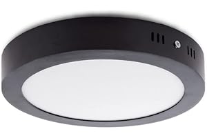 Plafón LED 18W 1800Lm 2700ºK Circular Negro 40.000H [HO-JM18WR-B-WW] | Greenice