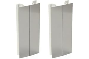 AERREGI KIT 2 MULTI ANGOLI PER ZOCCOLO IN VARI COLORI H10, H12 E H15 | CONNETTORE PER ZOCCOLINO CUCINA | MADE IN ITALY (Inox, H12 cm)