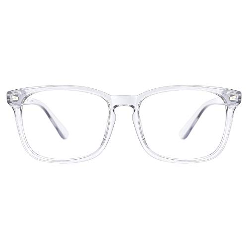 TIJN Blaulichtfilter Nerdbrille Optische Brille Ohne Sehstärke Retro Klare Linse Brille Damen Herren