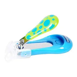 Hopop Safety Nail Cutter for Infants and Kids with Skin Guard (Blue Dot)