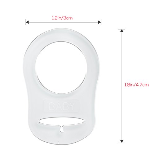 NUOLUX 10 Stück Baby Silikonring Adapter für Schnullerketten - 4