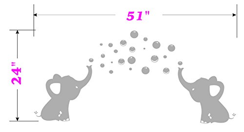 BDECOLL Elefant Bubbles Wandbild Aufkleber Kinderzimmer Decor/Wandaufkleber Wandsticker Wandkunst Kinder Dekor Papier - 3