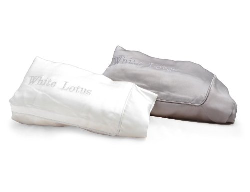White Lotus Anti Aging -Anti-Aging Seide Kissen Fall – Einfarbig, Perlgrau – Ein Muss Für Den Schönheitsschlaf – Beugt Falten Und Haartransplantationen Vor – 100 % Seide – Oxford Stil-19 Momme- Hält 1 Jahr - 2