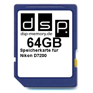 DSP Memory Z-4051557429543 64GB Ultra High Speed Speicherkarte für Nikon D7200 Digital Kamera