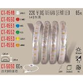 220V Dış Mekan Şerit LED, Yeşil, 5 Metre, Fişli, CT-4552