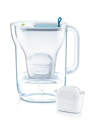 BRITA, Carafe Filtrante, Style, 2.4L, 3 Cartouches Filtrantes MAXTRA+ incluses - Bleu