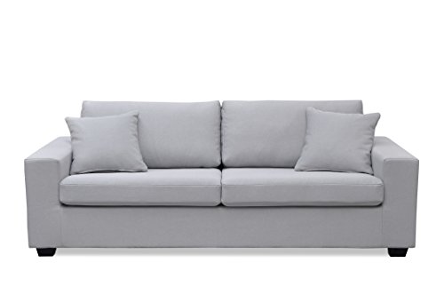 LeMonde Sofá, 220 x 84 x 98 cm Fijo 3 plazas, Incluye 2 Cojines de Decoration