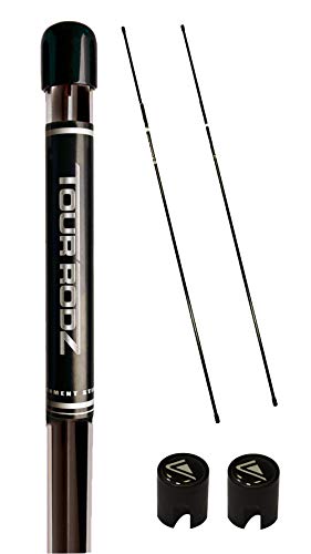TourRodz Alignment Sticks Varillas de alineación Entrenamiento Golf, Unisex, Negro