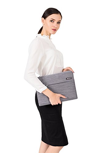 MOSISO Denim Gewebe Hülsen tragender Fall Abdeckungs schützender Beutel nur für neues MacBook 12 Zoll mit Retina Display, Grau - 6