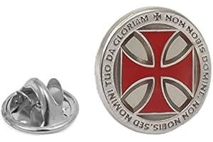 Gemelolandia | Przypinka do klapy z krzyżem templariuszy Non Nobis | Oryginalne przypinki do podarowania w prezencie | Na koszule, ubrania lub do plecaka | Zabawa Szczegóły Jeden rozmiar Wielokolorowy