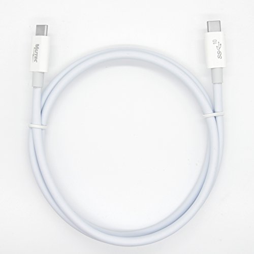 MutecPower SuperSpeed 1m USB 3.1 Typ C Stecker auf USB 3.1 Typ C-Stecker-Kabel mit USB Power Delivery Support (PD) Bidirektionale – weißer ABS-Schale – 1 Meter - 2