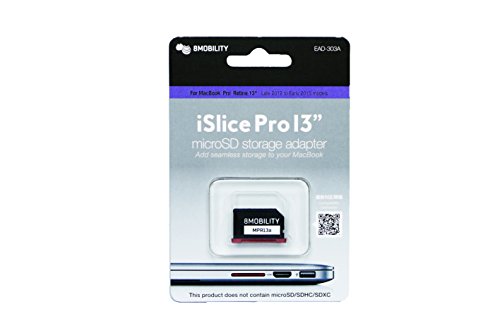 8MOBILITY iSlice Aluminium Micro SD Speicher Adapter für MacBook Pro Retina 13 “ A1425 und A1502 (rot) - 8