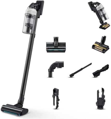 Samsung Scopa Elettrica Ricaricabile VS70H25WLG/WA Jet 85S Pet, Aspirapolvere Senza Filo, Forza Aspirante 250W, Potenza Massima 770W, Motore Hexajet, Filtro HEPA, Autonomia Fino a 60 Min, Satin Greige