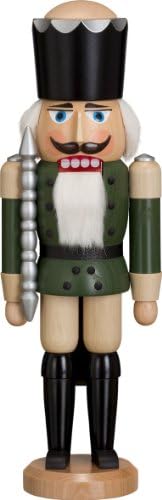 Nutcracker Christmas Seiffen king green lasiert 38 cm Erzgebirge NEW