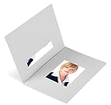 Ausschnitt: ca. 31 x 42 mm Marthiesens® 100 Stück Passbildmappen für Ausweis- und Passfotos im Format 3,5 x 4,5 cm - hellgrau