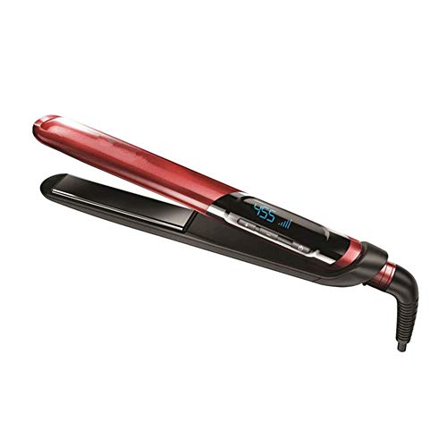 2 in 1 Ceramic Straightening Hair Brush Heat Resistant Hair Straightener and Ceramic Curler Lock Temp LED Display Dual Voltage Auto Shut Off