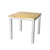 [Rabando] – Kindersitzgruppe 1x Kindertisch mit 2x Kinderstühlen + 1x Kinderbank Holz Weiß Klarlack lackiert - 4