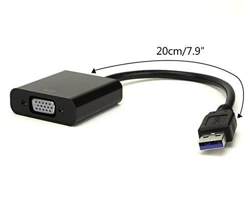 Kobwa USB 3.0/2.0 zu VGA externe Video Card Adapter Konverter für PC Laptop Windows 7/8 Projektor mehrere Monitore - 2