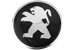 AMbAyZ 4 Stück 56 mm Auto-Naben-Mittelkappen-Aufkleber für Peugeot 206 307 308 3008 207 208 407 508 2008 5008 107, 3D-Radmitten-Naben-Zierkappen, Auto-Logo-Aufkleber, Autozubehör