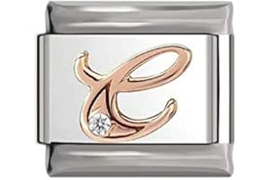 NO BRAND NAME Rose Gold Letters A-Z Charm - fits all Classic 9mm Italian Style Bracelet - UK stock