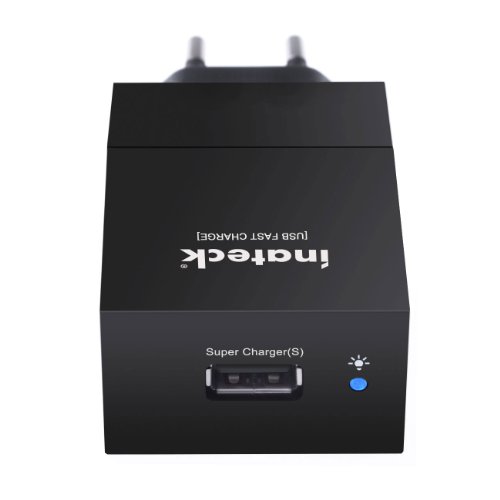 Inateck® 12W 5V 2.4A 1-Port USB Ladegerät Ladeadapter mit USB-Ladestecker intelligenter Ladekreis für IPAD Iphone & Android Smartphones, Tablets und andere USB-ladende Geräte EU-Stecker – Schwarz - 5