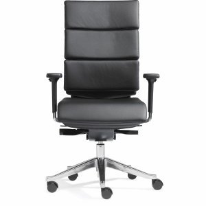 Preisvergleich Produktbild Sitwell Drehstuhl Dream-Office Echt-Leder schwarz mit Armlehnen