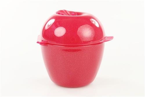 TUPPERWARE To Go Obstbox Apfel pink/rot mit Glitzer Apfeldose Dose Behälter 17065