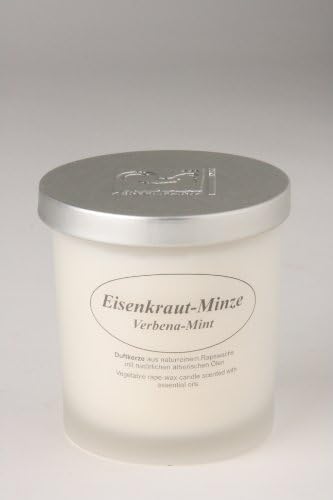 Rape-Wax Candle In Glass, Eisenkraut Mint