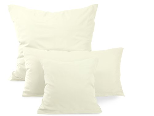 Doppelpack zum Sparpreis – Microfaser-Kissenhüllen – Wohndekoration in schlichtem Design – 8 modernen Uni-Farben und 3 Größen, 40 x 40 cm, creme - 9