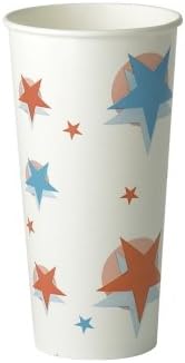 Thali Outlet200 x Star & Ball Design White Paper Cups 22oz / 500ml Soft Cold Drinks Coke Fast Food Takeaways Restaurant Events Birthdays Weddings Parties All Occasions