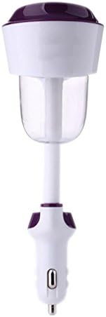 LPY-Car Air Humidifier,Portable Aroma Essential Oil Diffuser, Mini Ultrasonic Cool Mist Purifier 50ML with Power-Off Protection &amp; Dual Fast USB Car Charger , purple