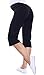 Mija – Comfortable Casual 3/4 Maternity Cropped Pants Trousers 3091 (14, Black)