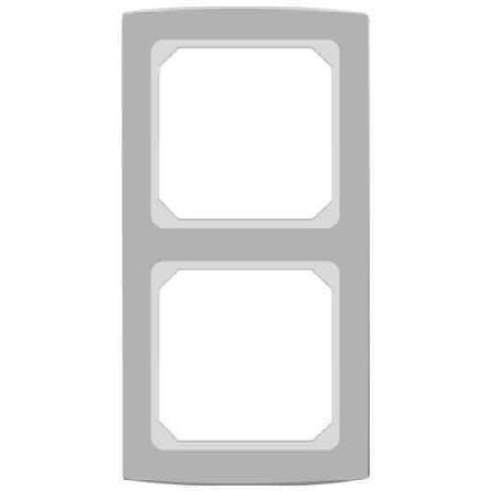 Preisvergleich Produktbild Elso Rahmen 2-fach RIVA, edelstahleffekt, 2042211