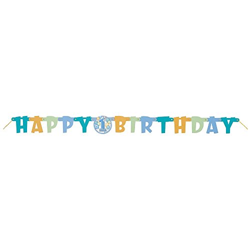 Banner mit blauen Luftballons zum 1. Geburtstag, 1,2 m