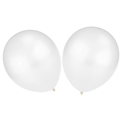 NUOLUX 100 Luftballons Metallic Perlen Weiß Qualitätsballons 30cm [Spielzeug] - 4